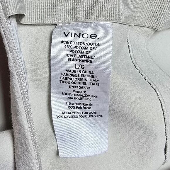Vince Stitch Italian Ponte Seam Legging in Gesso Bone Ivory White - Picture 14 of 15